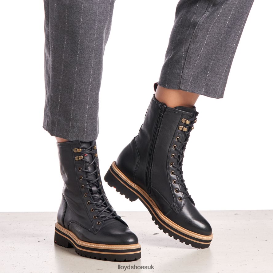 LLOYD Women Extralight SOLE LEATHER ANKLE BOOTS H4BXXT957 Shoes black