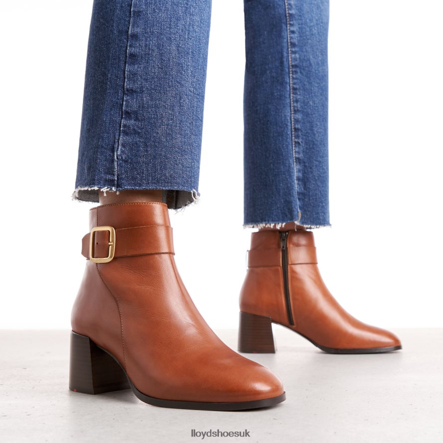 LLOYD Women SMOOTH LEATHER ANKLE BOOTS H4BXXT968 Shoes brown