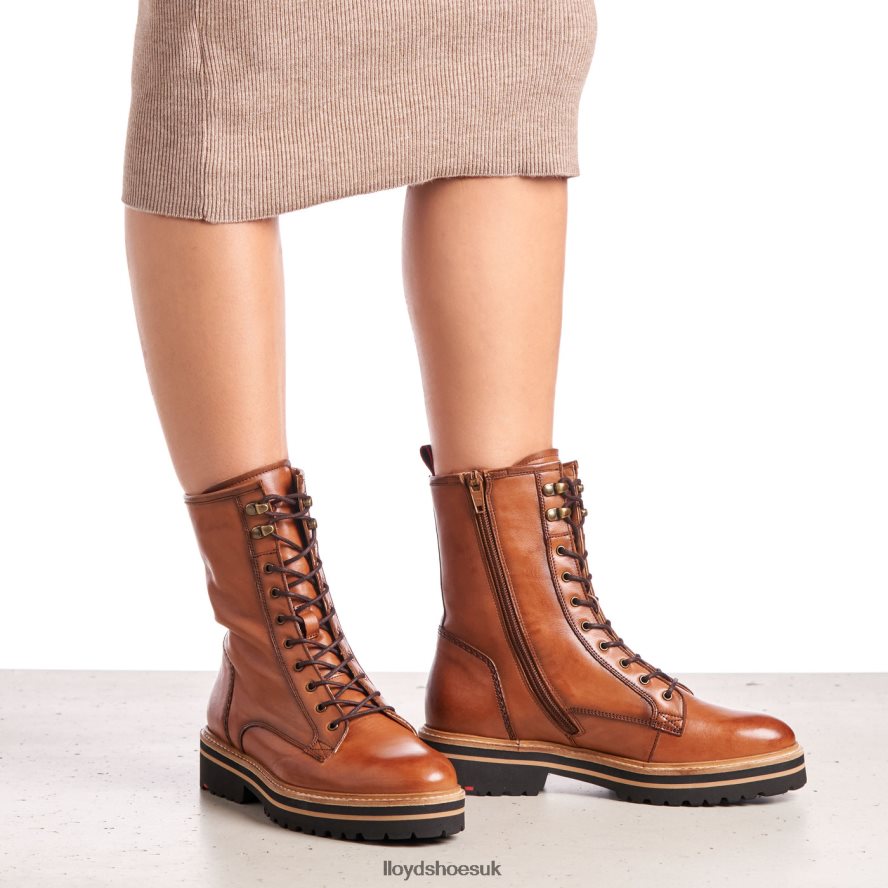 LLOYD Women SMOOTH LEATHER ANKLE BOOTS H4BXXT970 Shoes brown