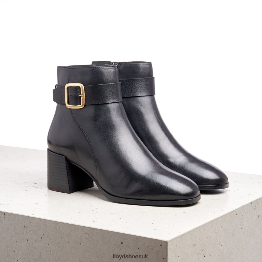 LLOYD Women SMOOTH LEATHER ANKLE BOOTS H4BXXT978 Shoes black