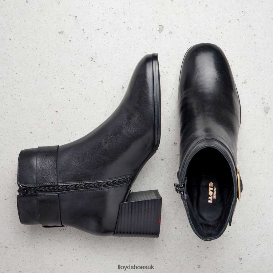 LLOYD Women SMOOTH LEATHER ANKLE BOOTS H4BXXT978 Shoes black