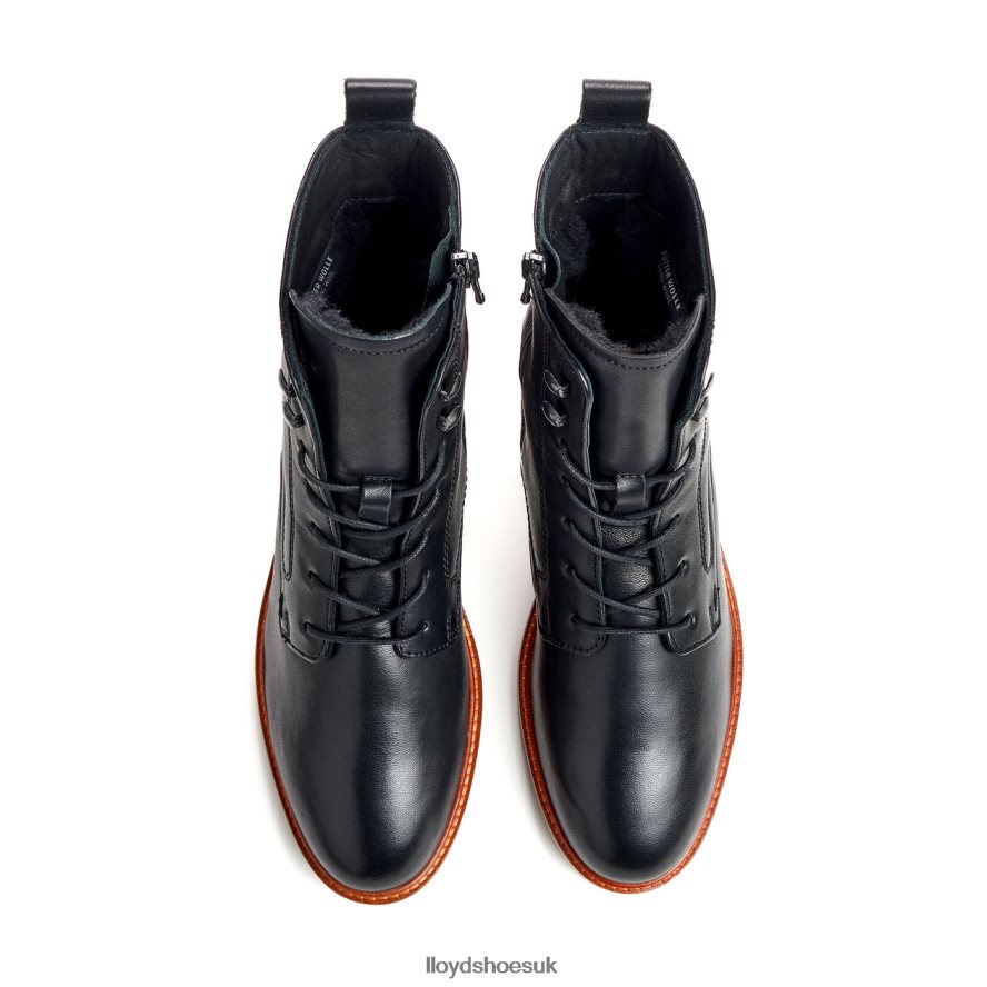 LLOYD Women SMOOTH LEATHER ANKLE BOOTS H4BXXT979 Shoes black