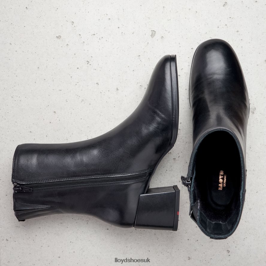 LLOYD Women SMOOTH LEATHER ANKLE BOOTS H4BXXT984 Shoes black