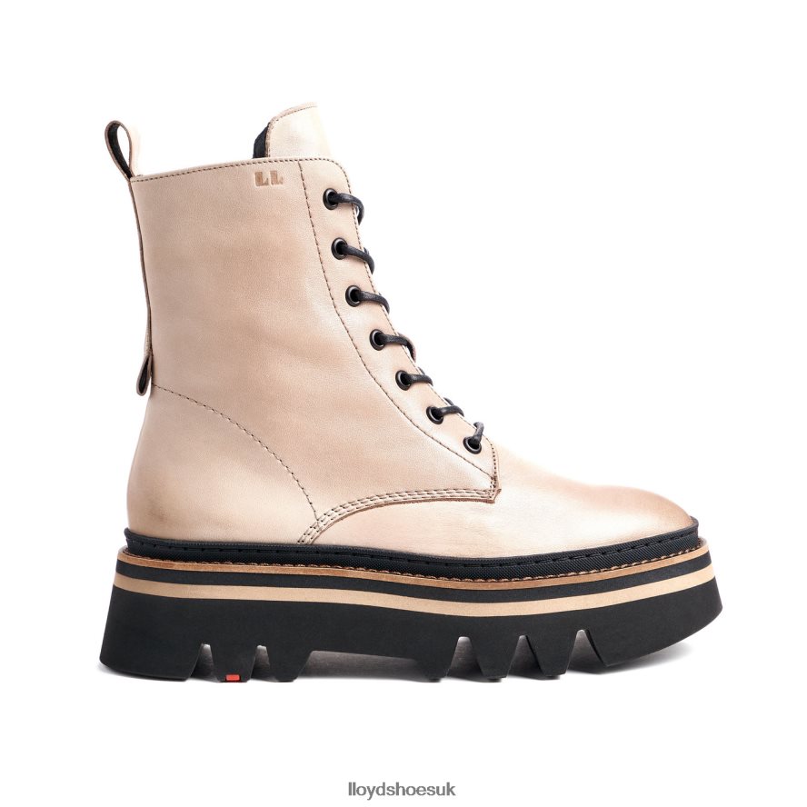 LLOYD Women light sole smooth leather ANKLE BOOT H4BXXT916 Shoes beige