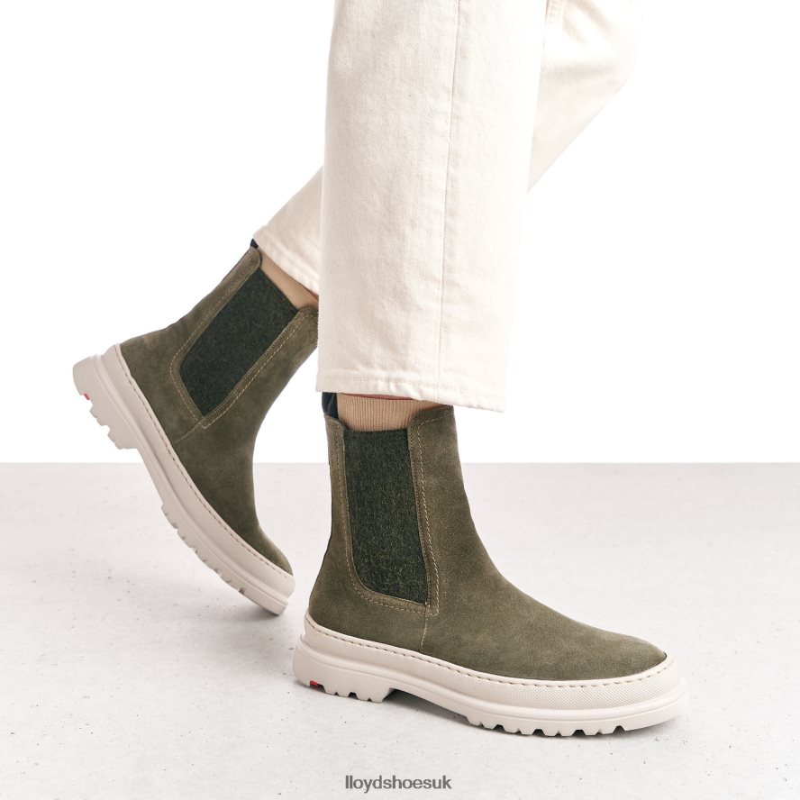 LLOYD Women rough leather slip-on ANKLE BOOTS H4BXXT926 Shoes green