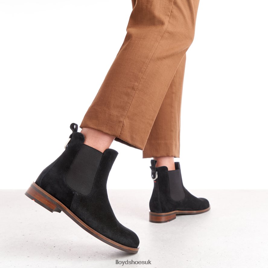 LLOYD Women rough leather slip-on ANKLE BOOTS H4BXXT975 Shoes black