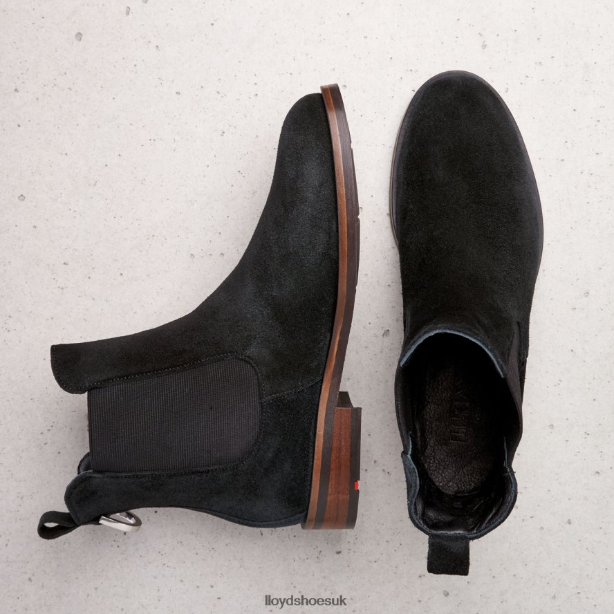 LLOYD Women rough leather slip-on ANKLE BOOTS H4BXXT975 Shoes black