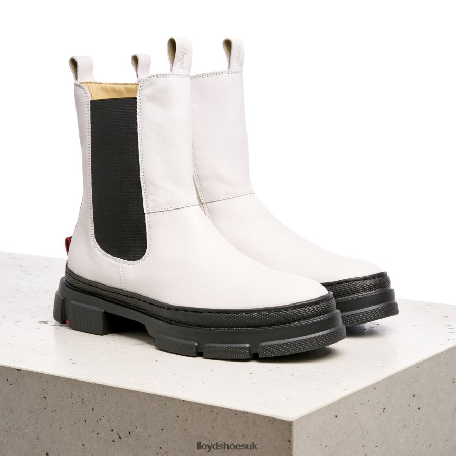 LLOYD Women smooth leather slip-on ANKLE BOOTS H4BXXT875 Shoes white