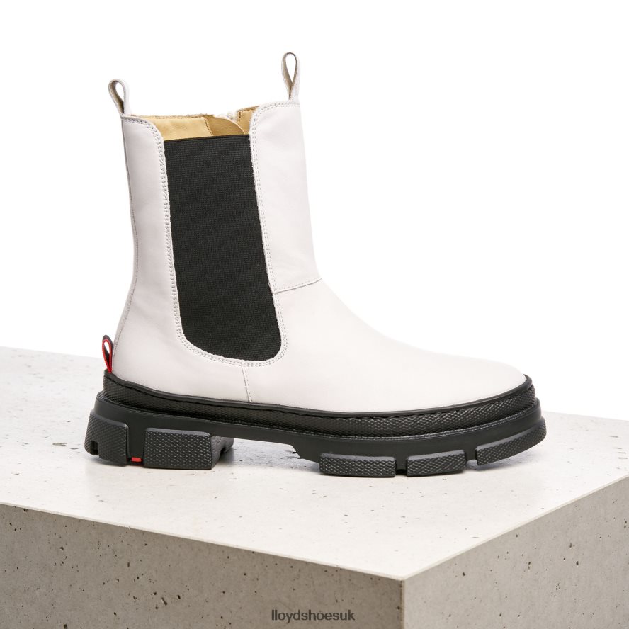 LLOYD Women smooth leather slip-on ANKLE BOOTS H4BXXT875 Shoes white