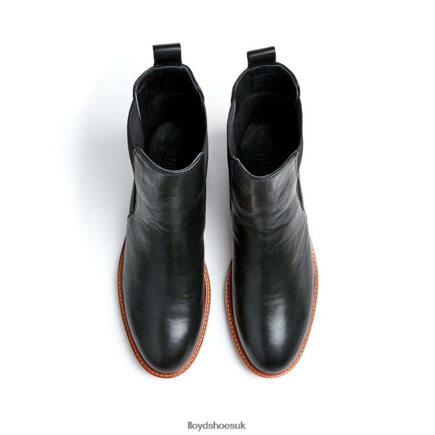LLOYD Women smooth leather slip-on ANKLE BOOTS H4BXXT923 Shoes black
