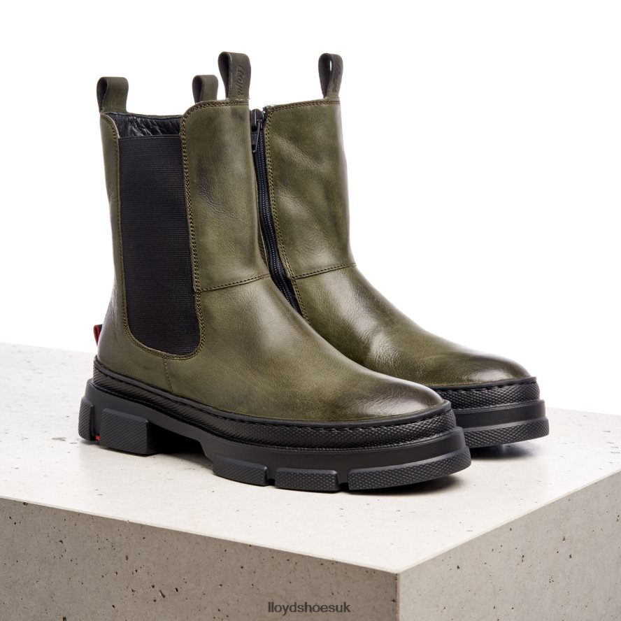 LLOYD Women smooth leather slip-on ANKLE BOOTS H4BXXT930 Shoes green