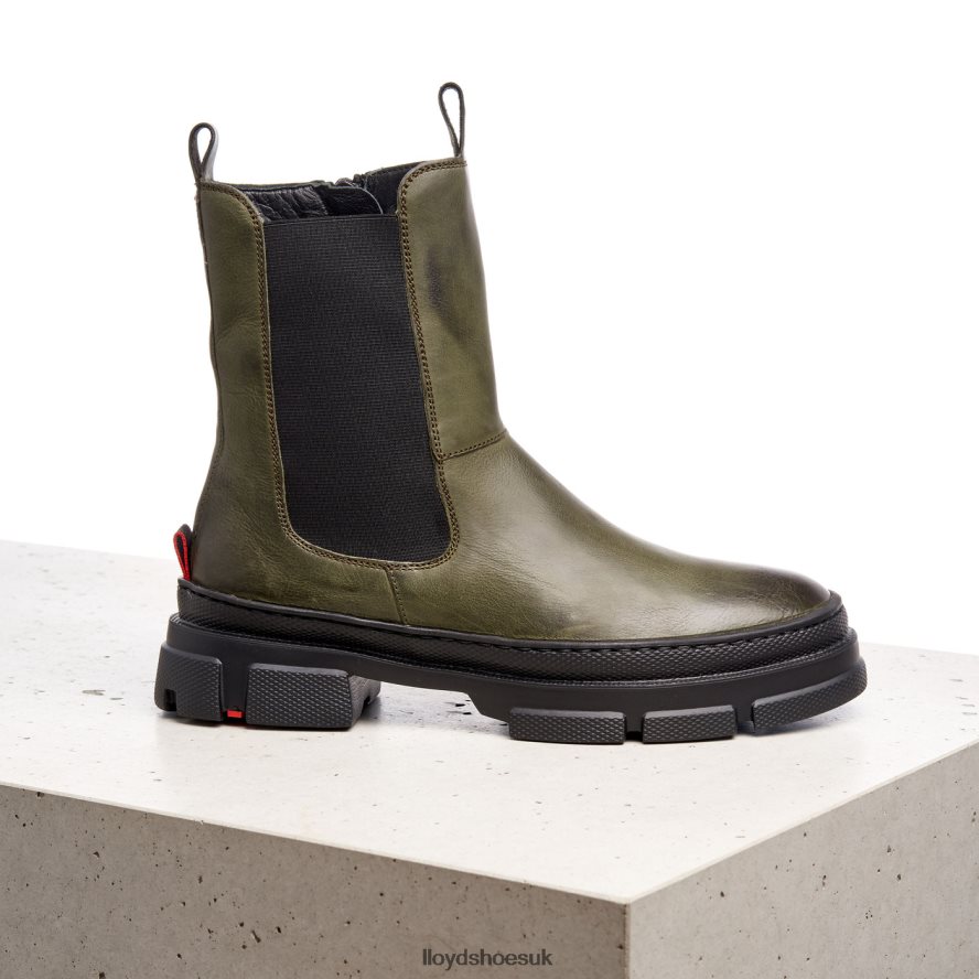 LLOYD Women smooth leather slip-on ANKLE BOOTS H4BXXT930 Shoes green
