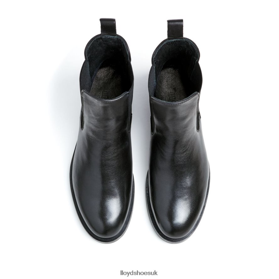 LLOYD Women smooth leather slip-on ANKLE BOOTS H4BXXT932 Shoes black