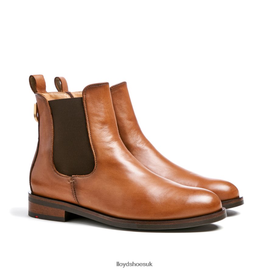 LLOYD Women smooth leather slip-on ANKLE BOOTS H4BXXT933 Shoes brown