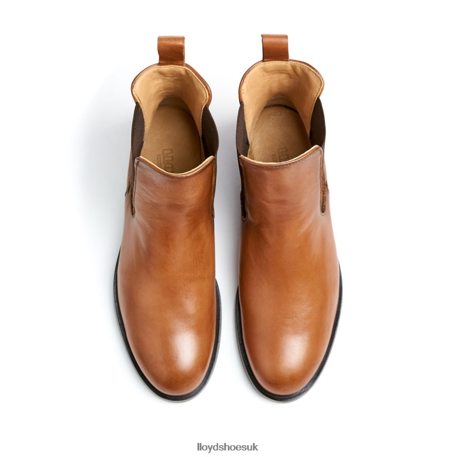 LLOYD Women smooth leather slip-on ANKLE BOOTS H4BXXT933 Shoes brown