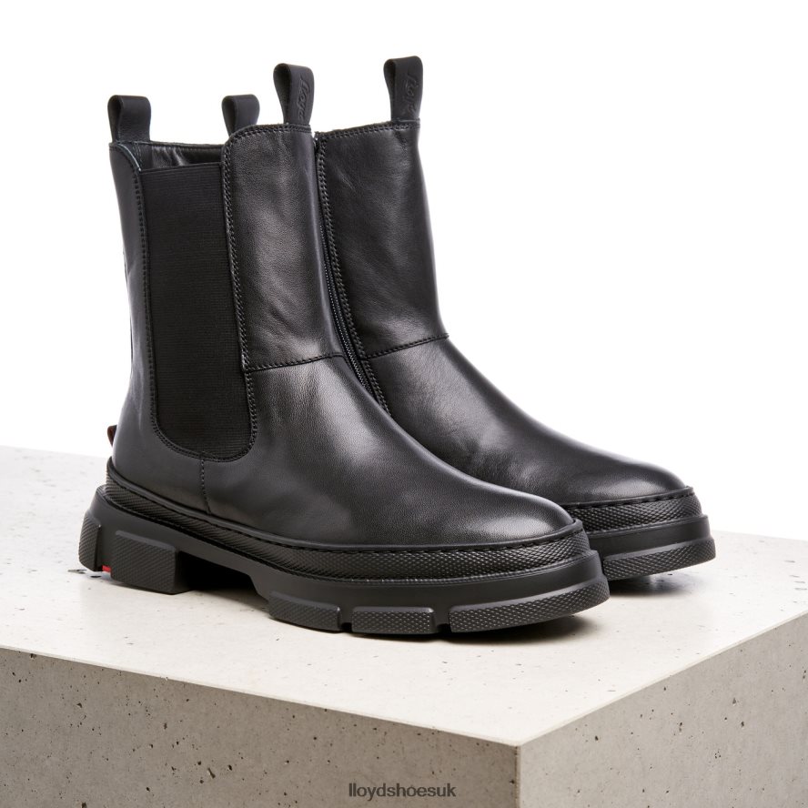 LLOYD Women smooth leather slip-on ANKLE BOOTS H4BXXT954 Shoes black