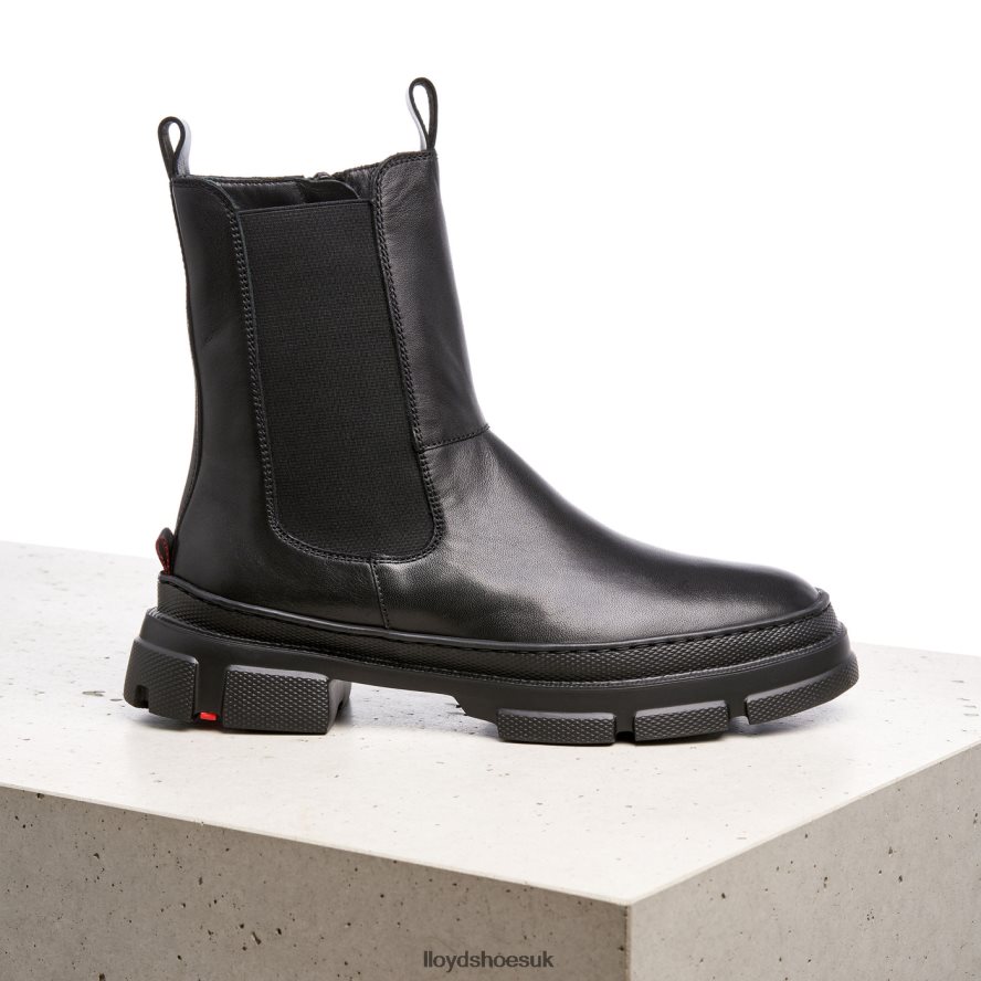 LLOYD Women smooth leather slip-on ANKLE BOOTS H4BXXT954 Shoes black