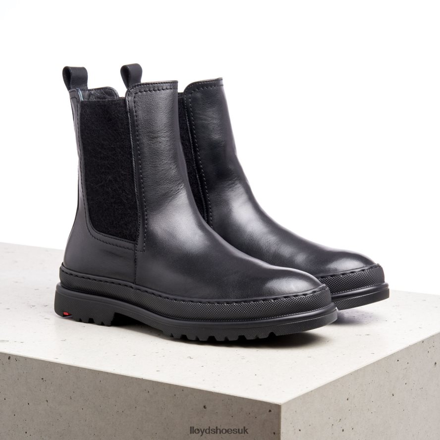 LLOYD Women smooth leather slip-on ANKLE BOOTS H4BXXT958 Shoes black