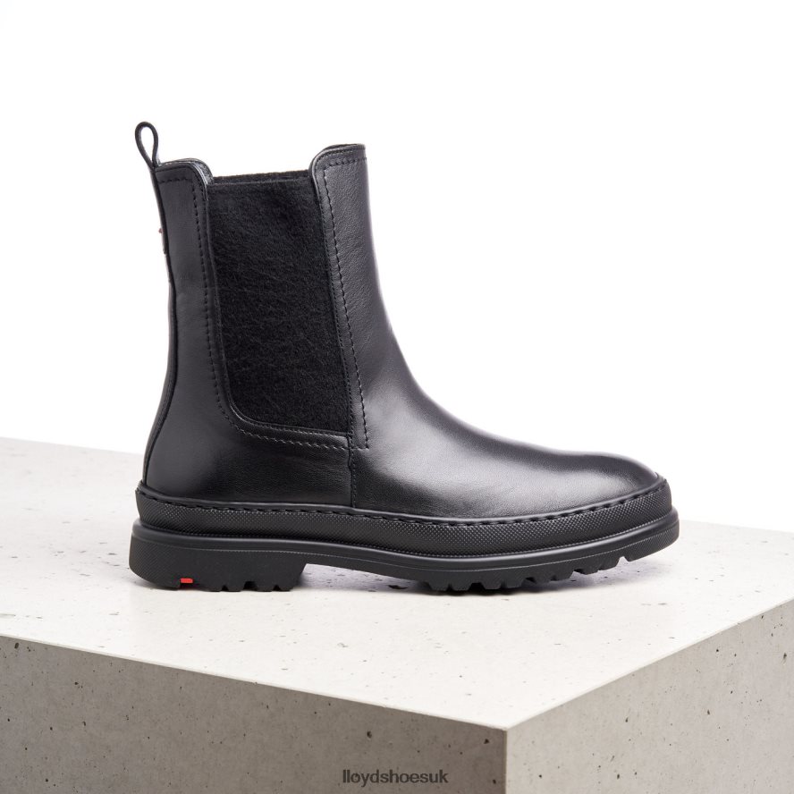 LLOYD Women smooth leather slip-on ANKLE BOOTS H4BXXT958 Shoes black