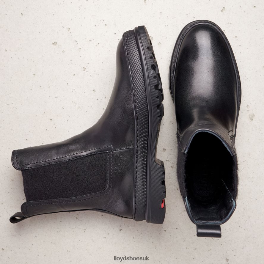 LLOYD Women smooth leather slip-on ANKLE BOOTS H4BXXT958 Shoes black