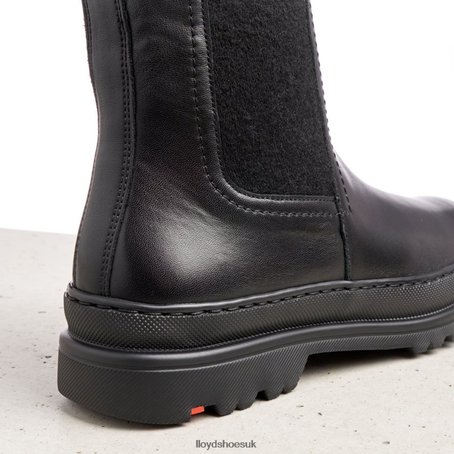 LLOYD Women smooth leather slip-on ANKLE BOOTS H4BXXT958 Shoes black