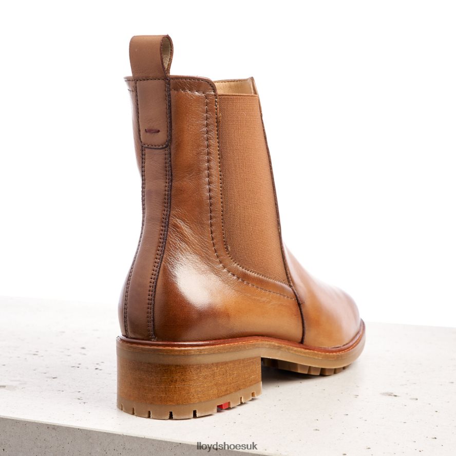 LLOYD Women smooth leather slip-on ANKLE BOOTS H4BXXT964 Shoes brown