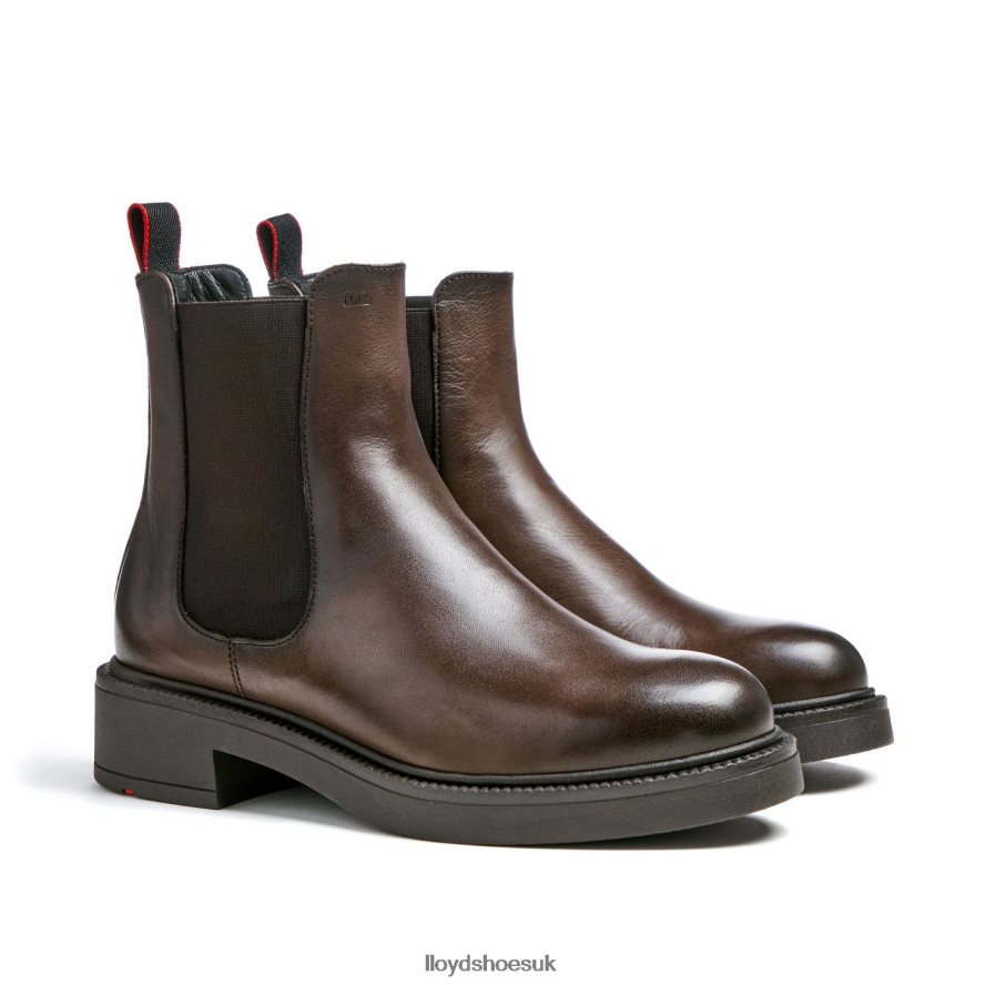 LLOYD Women sporty smooth leather ANKLE BOOT H4BXXT893 Shoes brown