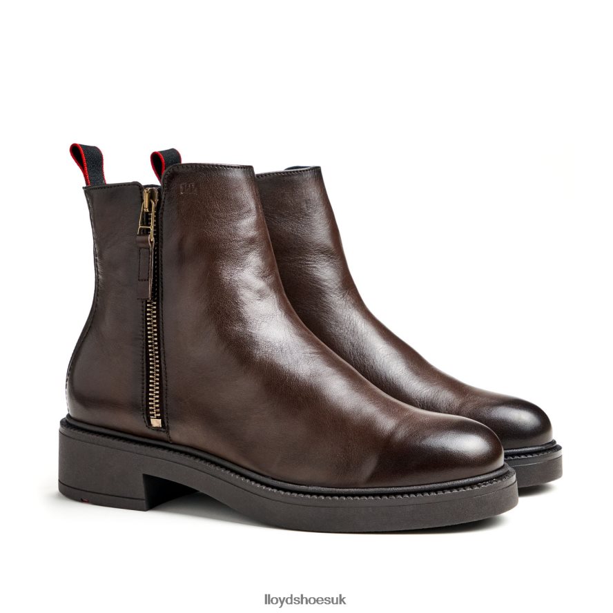 LLOYD Women sporty smooth leather ANKLE BOOT H4BXXT896 Shoes brown