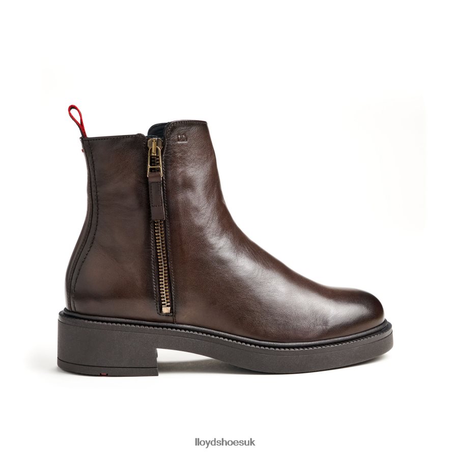 LLOYD Women sporty smooth leather ANKLE BOOT H4BXXT896 Shoes brown