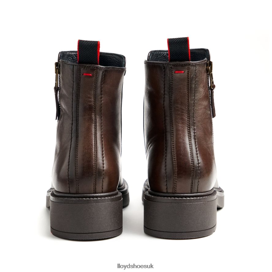 LLOYD Women sporty smooth leather ANKLE BOOT H4BXXT896 Shoes brown