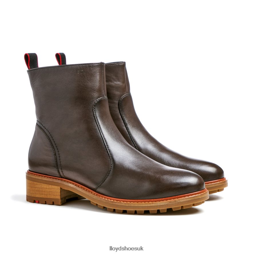 LLOYD Women sporty smooth leather ANKLE BOOT H4BXXT902 Shoes brown