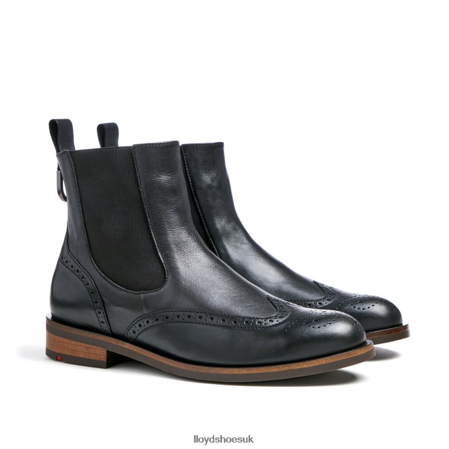 LLOYD Women sporty smooth leather ANKLE BOOT H4BXXT904 Shoes black