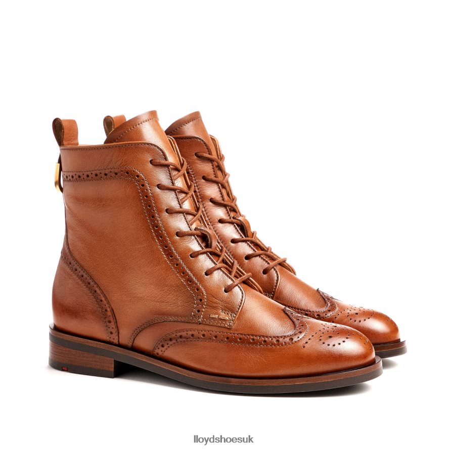 LLOYD Women sporty smooth leather ANKLE BOOT H4BXXT909 Shoes brown