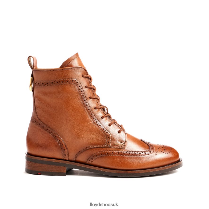 LLOYD Women sporty smooth leather ANKLE BOOT H4BXXT909 Shoes brown