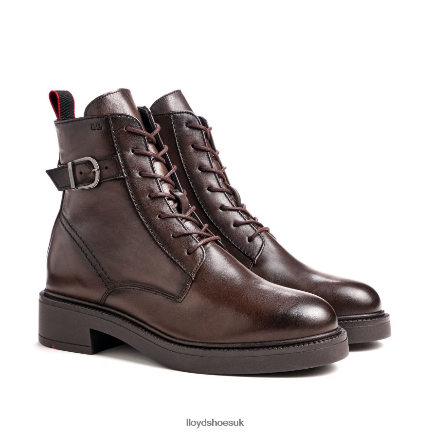 LLOYD Women sporty smooth leather ANKLE BOOT H4BXXT951 Shoes brown