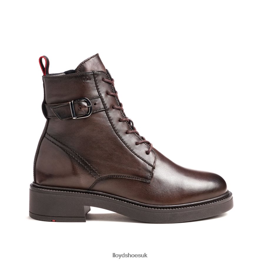 LLOYD Women sporty smooth leather ANKLE BOOT H4BXXT951 Shoes brown