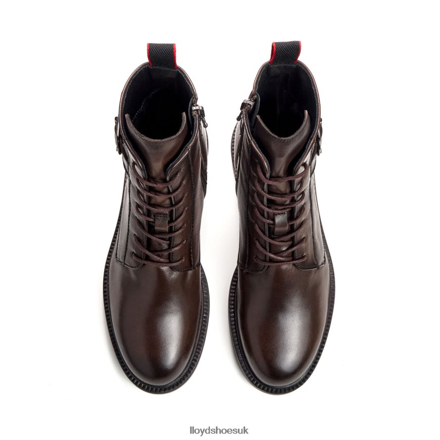 LLOYD Women sporty smooth leather ANKLE BOOT H4BXXT951 Shoes brown