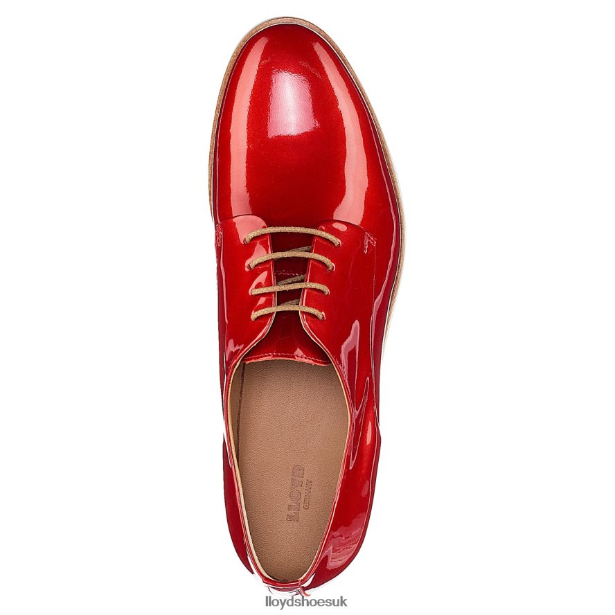 LLOYD Women PATENT LACE UP HALF SHOES H4BXXT1102 Shoes red