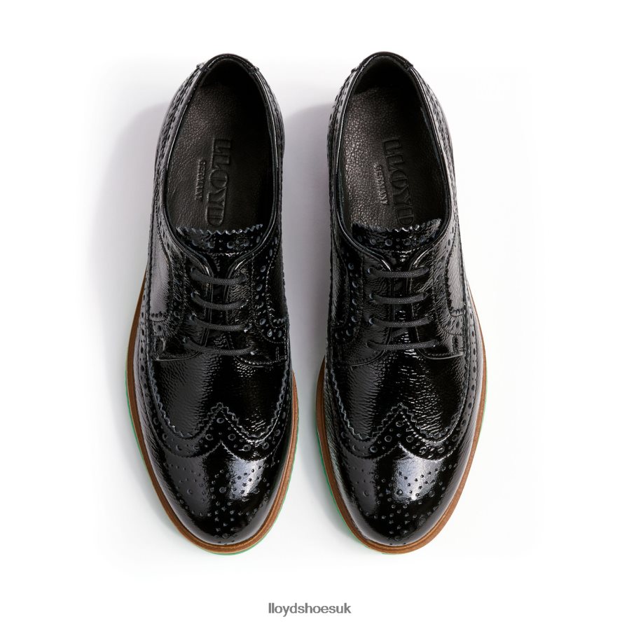 LLOYD Women ROGH LEATHER LACE HALF SHOES H4BXXT1068 Shoes black