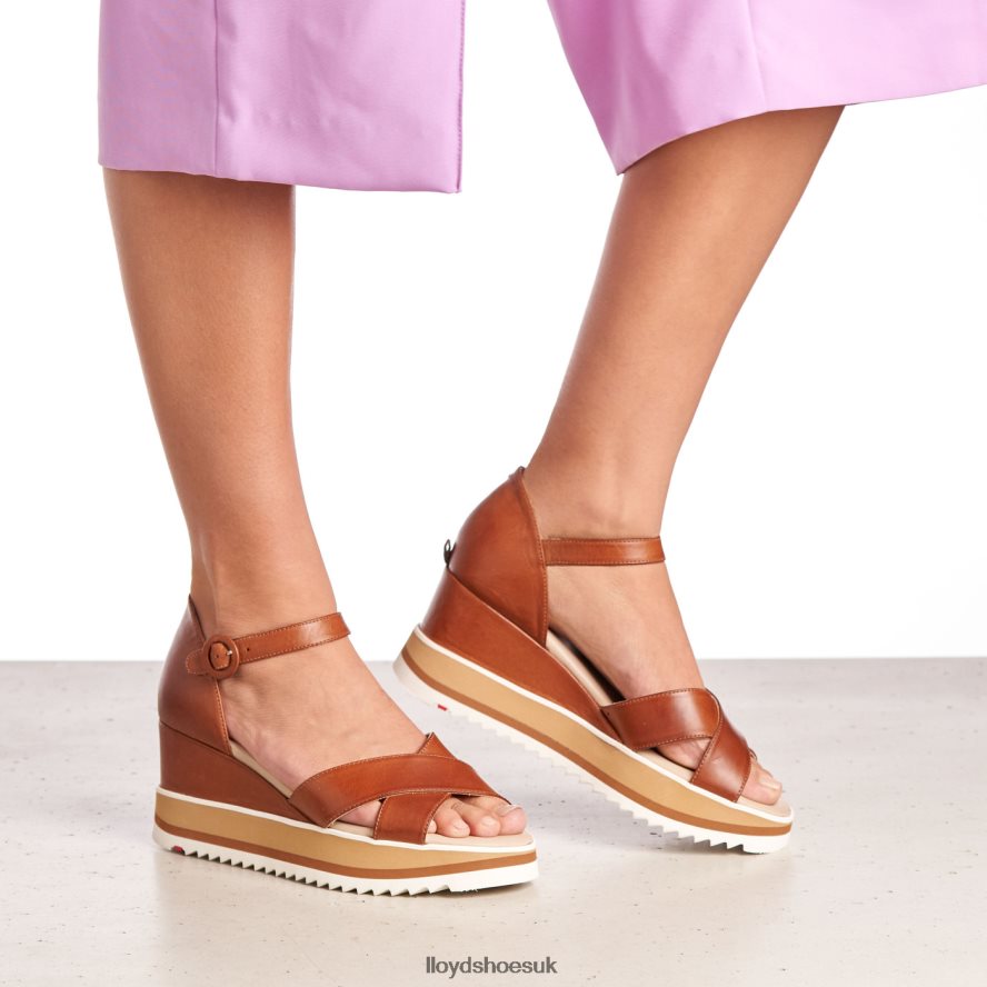LLOYD Women WEDGE SANDALE H4BXXT1204 Shoes brown