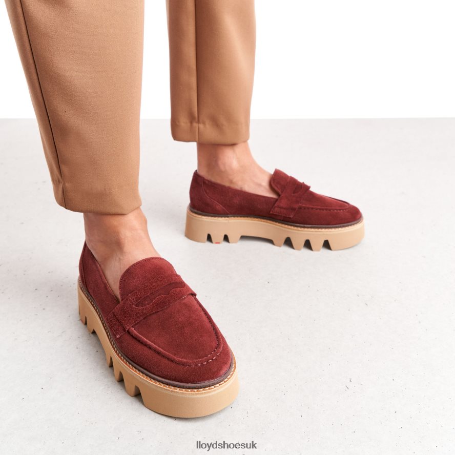 LLOYD Women LEATHER SLIP-ON SLIPPER H4BXXT1073 Shoes red