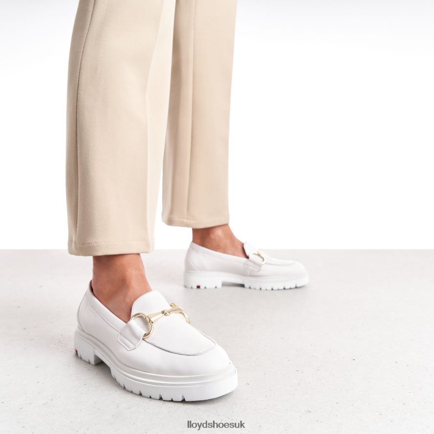 LLOYD Women SMOOTH LEATHER SLIP-ON SLIPPER H4BXXT1011 Shoes white