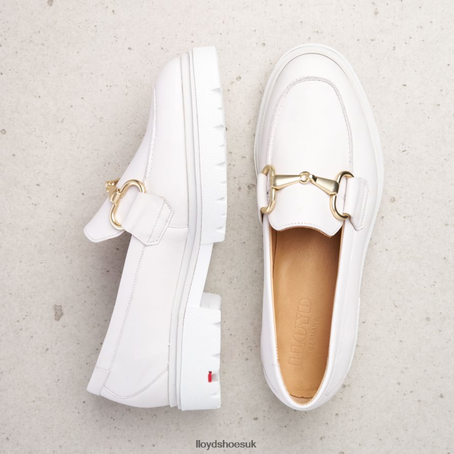 LLOYD Women SMOOTH LEATHER SLIP-ON SLIPPER H4BXXT1011 Shoes white