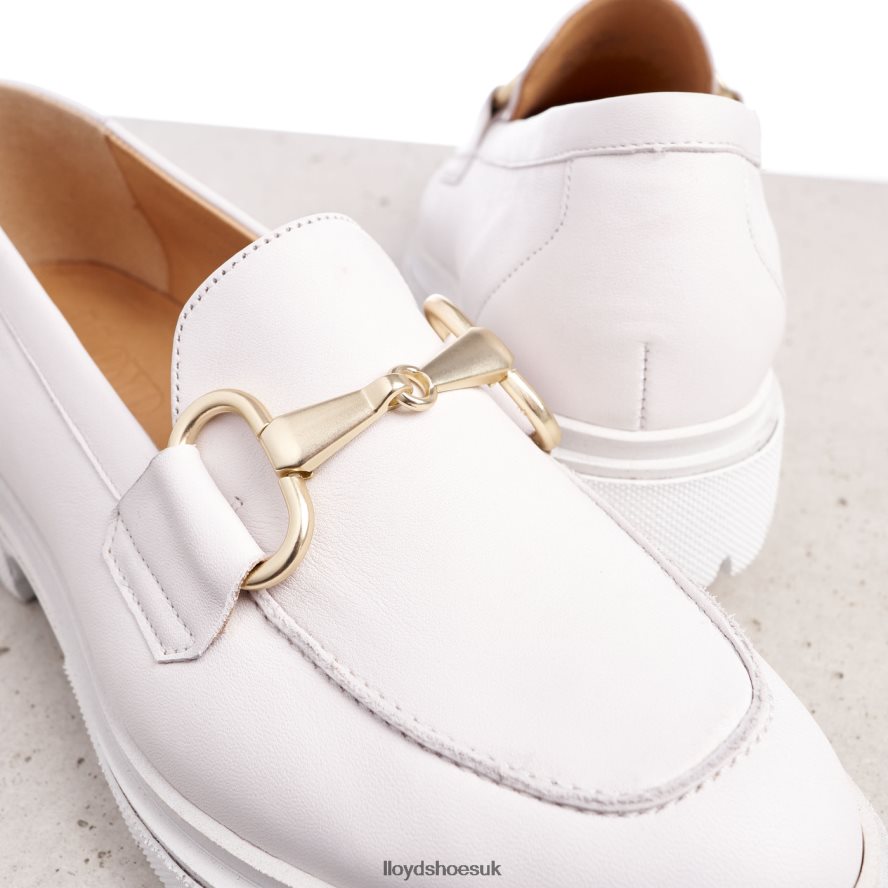 LLOYD Women SMOOTH LEATHER SLIP-ON SLIPPER H4BXXT1011 Shoes white