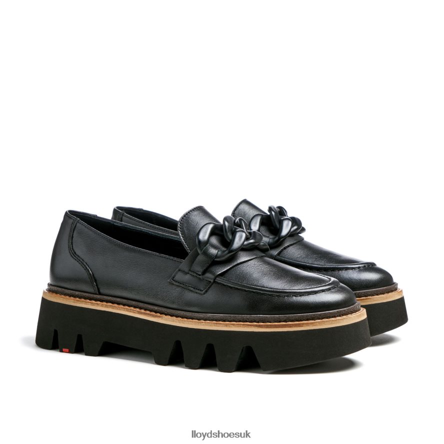 LLOYD Women SMOOTH LEATHER SLIP-ON SLIPPER H4BXXT1018 Shoes black