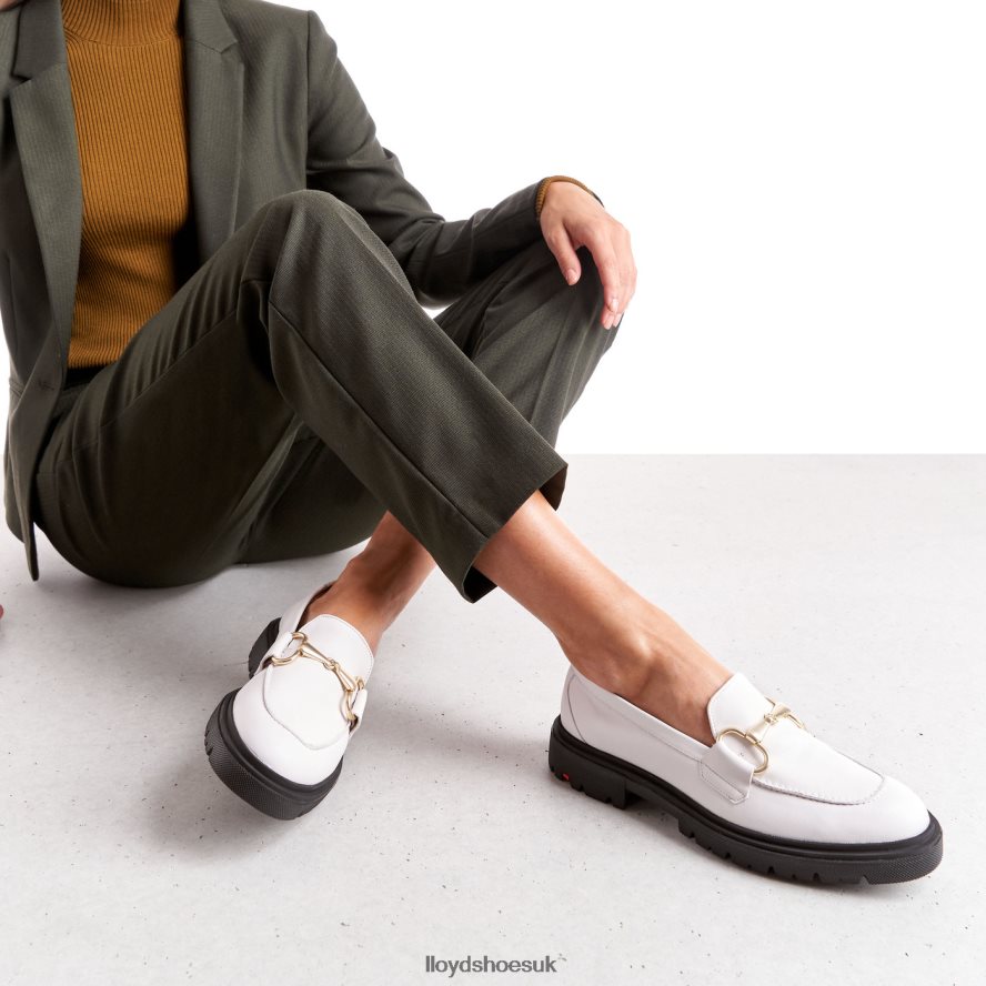 LLOYD Women SMOOTH LEATHER SLIP-ON SLIPPER H4BXXT1034 Shoes white