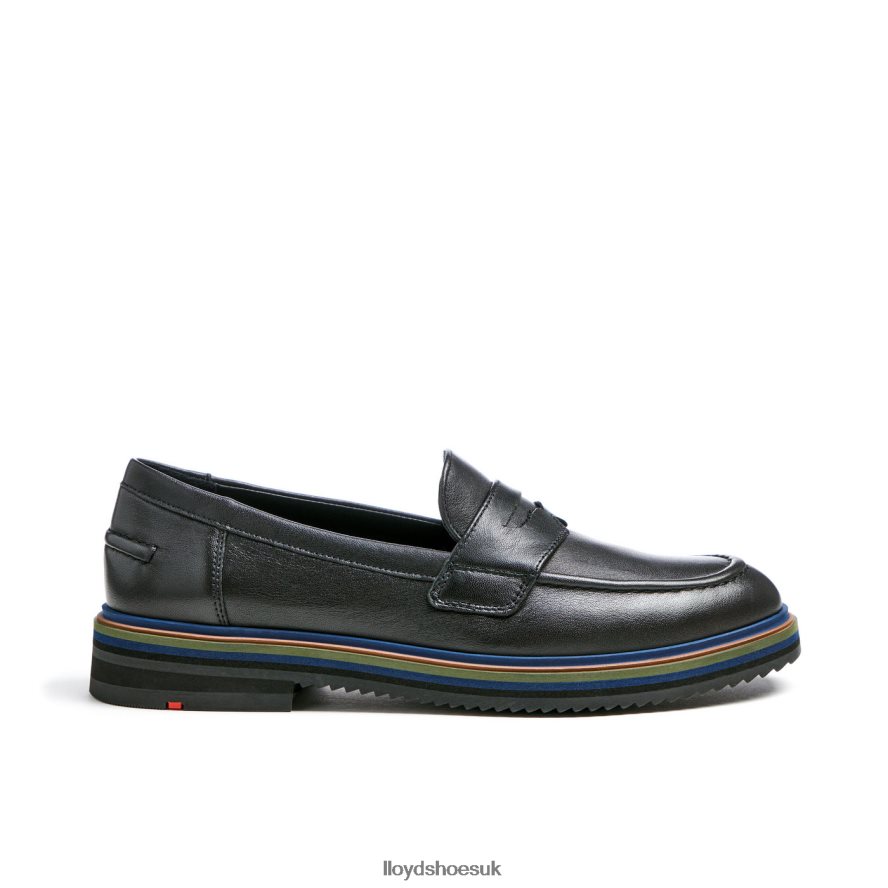 LLOYD Women SMOOTH LEATHER SLIP-ON SLIPPER H4BXXT1046 Shoes black