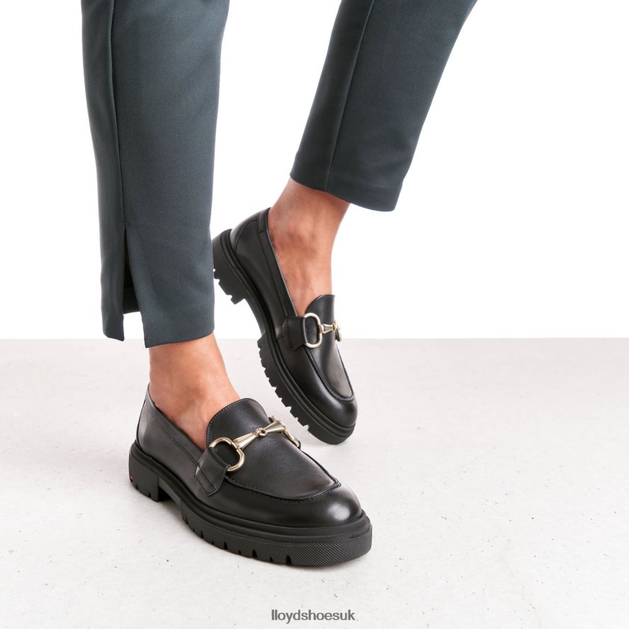 LLOYD Women SMOOTH LEATHER SLIP-ON SLIPPER H4BXXT1357 Shoes black