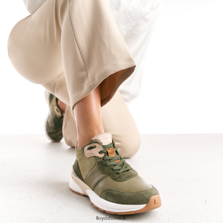 LLOYD Women LEATHER LOW TOP SNEAKERS H4BXXT767 Shoes green