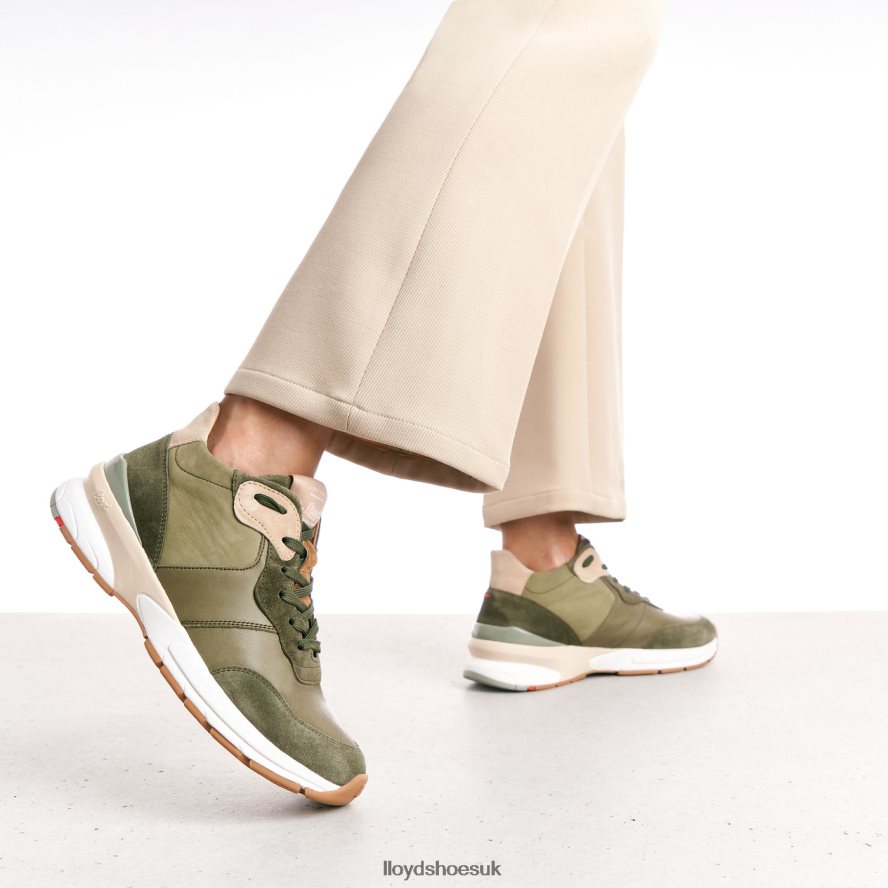 LLOYD Women LEATHER LOW TOP SNEAKERS H4BXXT767 Shoes green